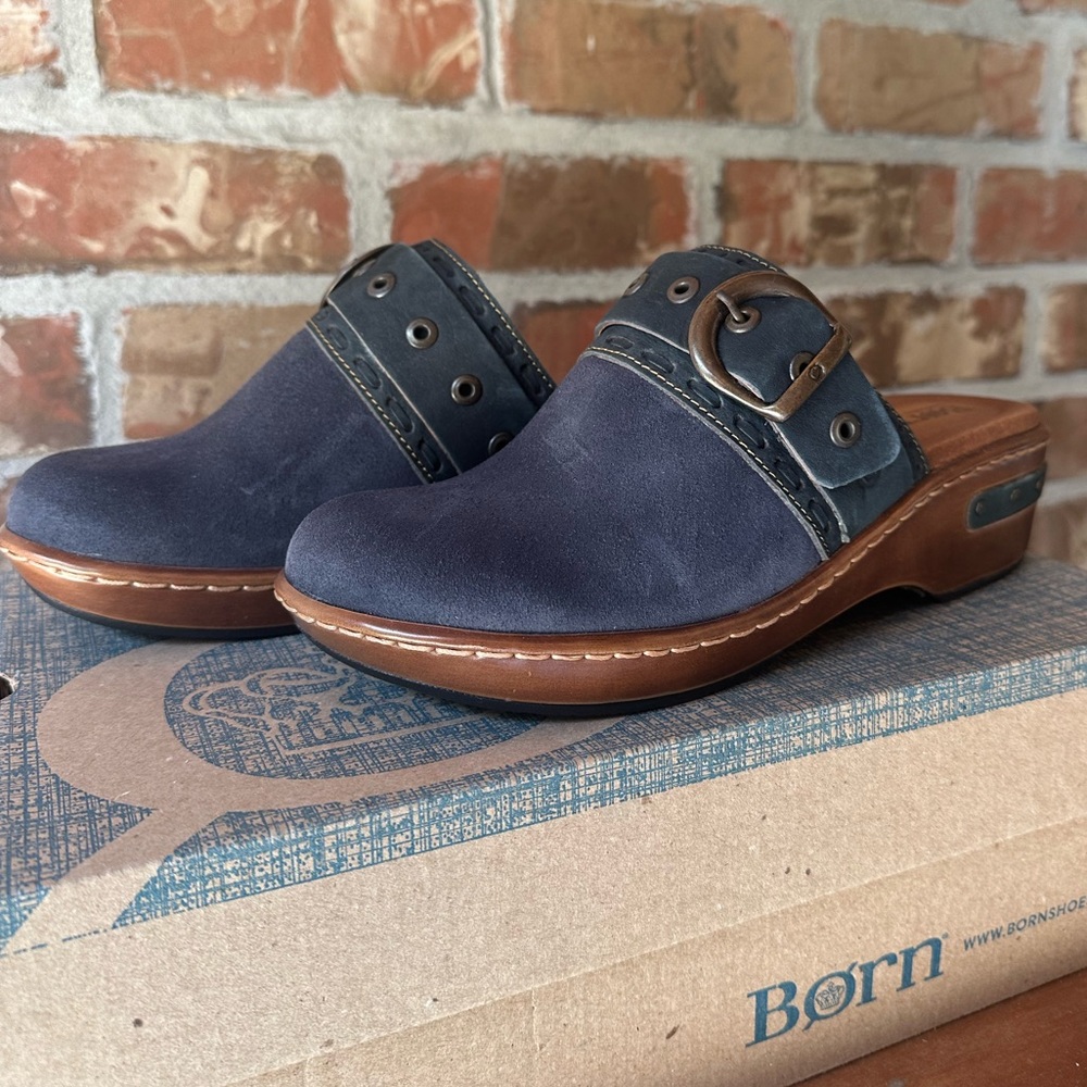 Navy Born Suede Banyan Clogs